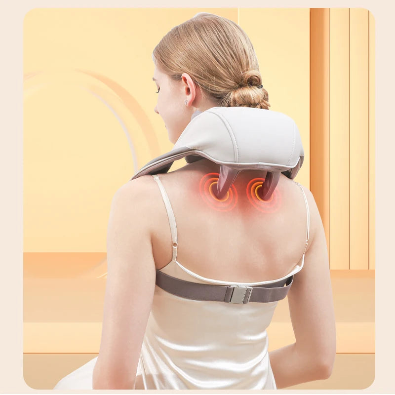 NovaMasssage Neck and Back Massager Wireless Electric Deep Tissue 5D Kneading Massage Pillow